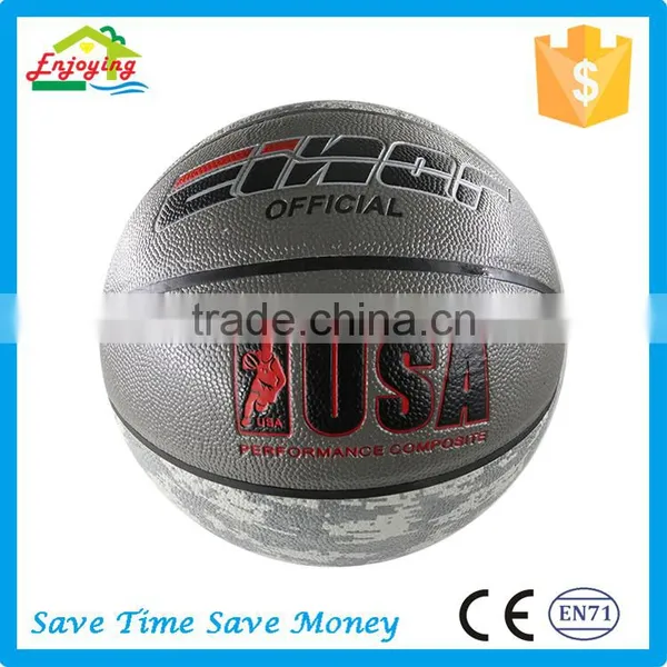 Fashion Style pu Leather Wearable and Durable Blue Basketball in Bulk