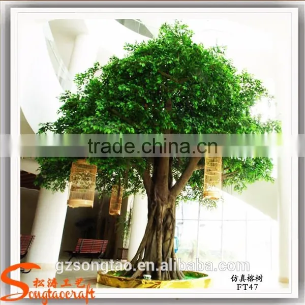 Factory Sale Artificial Banyan Tree of Ficus Tree With Green Ficus Leaf Tree Artificial Plants of Leaves photo-3