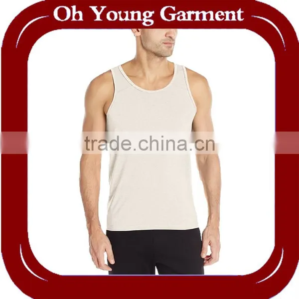 Custom Men's 95% Cotton 5% Polyester Gym Tank Top Cheap Wholesale