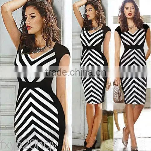 Women Formal Busines Sleeveless Slim Fit Bodycon Pencil Cocktail Evening Dress