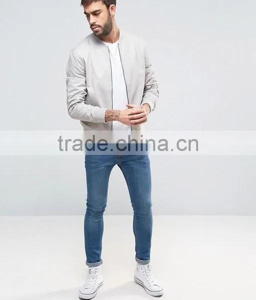 2017 Xinlan High Quality New Design Durable 100% Cotton White Rib Cuffs Running Casual Men Jumper Jacket photo-4