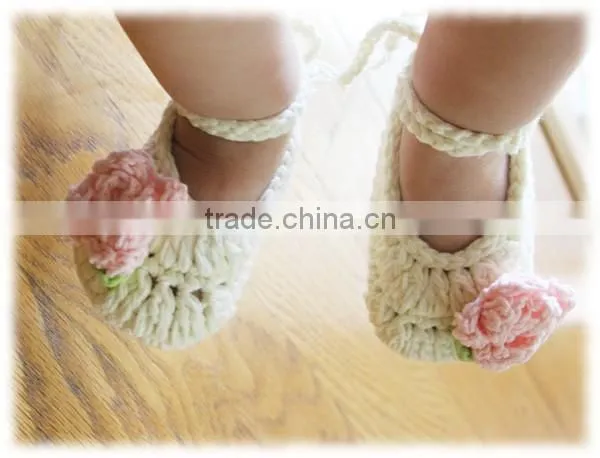 Cotton Yarn Baby to Crochet Handmade Crochet Baby Girl Shoes photo-6