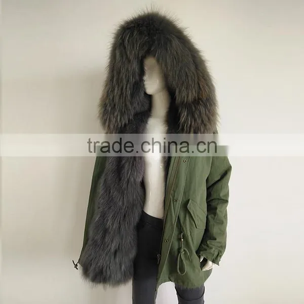 Myfur Winter Men's Fur Parka With Detachable Fur Lining and Raccoon Fur Hooded photo-2