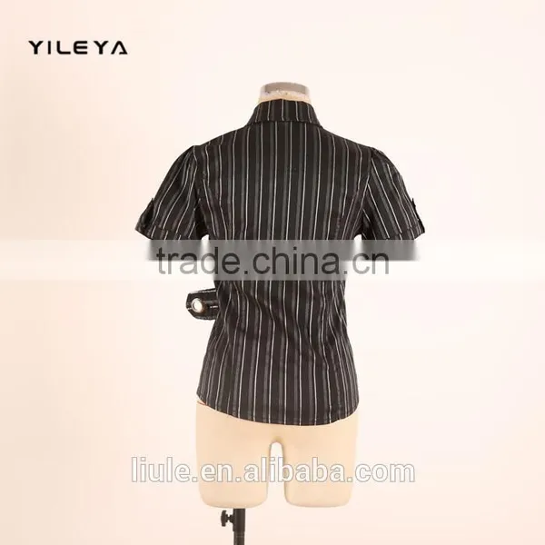 Mini Fashionable Office Style Women Formal Blouse Designs With Metal Decoration photo-3
