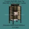 Black Small Glass Top Steel Media Shelf YCY-0801 photo-2
