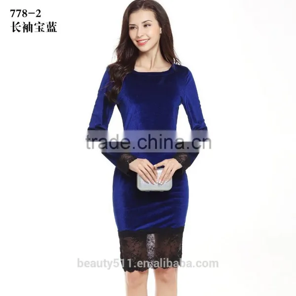 Girl Sexy Long Sleeve Round Neck Mini Bandage Dress SD14 photo-3