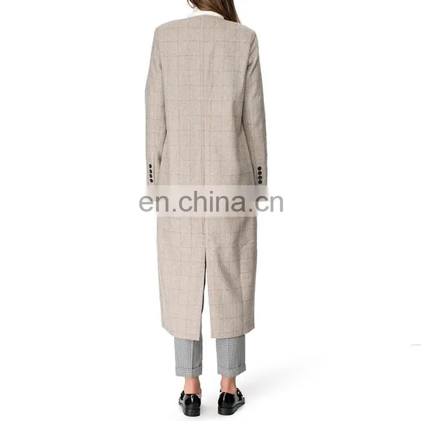 Wool Mix Fabric Fashion Design Woman Winter Coat photo-5