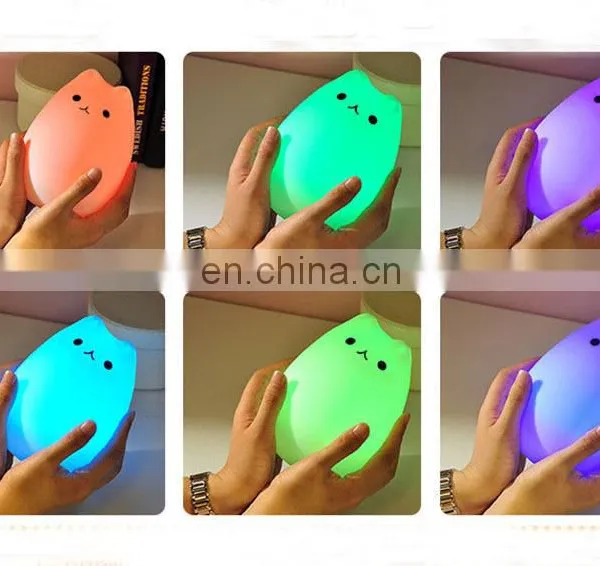 Hot Selling Fashion Super Cute Cat Night Lamp Carton Night Light Silicone Remote Timer Cute Cat Lamp photo-2