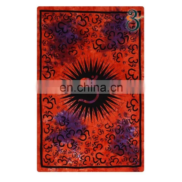 Indian Tapestry Om Peach Peach Color Throw Single Beach Cheap Wholesale Indian Tapestry