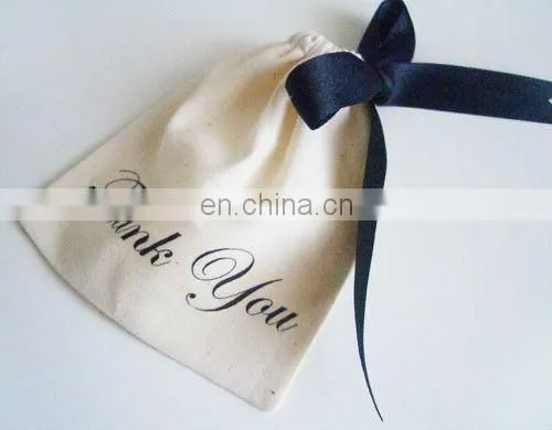 Thank You Unbleached Cotton Pouches - 4 x 4.5 - Medium