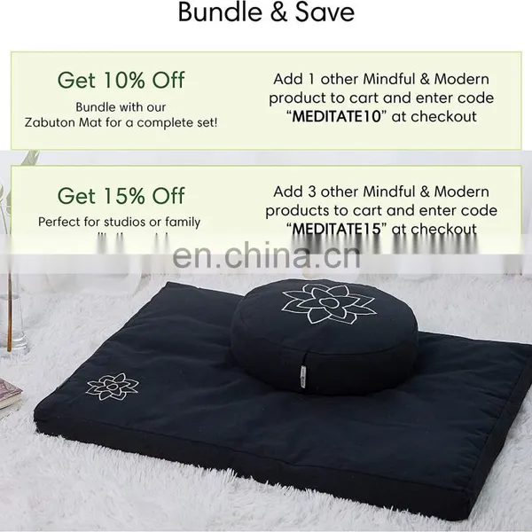 Large Meditation Cushion Pillow Zafu Yoga Bolster Meditation Pillows Buckwheat Hull Filled Round Cushion With Removable Cover photo-6