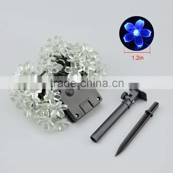 50 LED 7M Peach Blossom Shape Solar Powered String Fairy Lights for Indoor Outdoor Garden Christmas Wedding Party photo-6