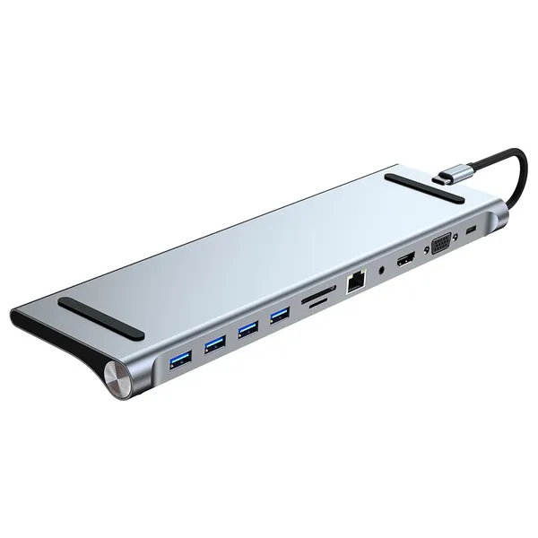 11 in 1 USB3.0 USB2.0 Type-C Docking Station 4K 30Hz HDMI-compatible VGA Gigabit Network Port 3.5mm Jack photo-2