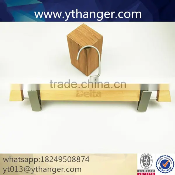 CY-657 Luxury Custom Logo Natural Wooden Hanger Wooden Cloth Hanger With Rack Supplier's Choice photo-2