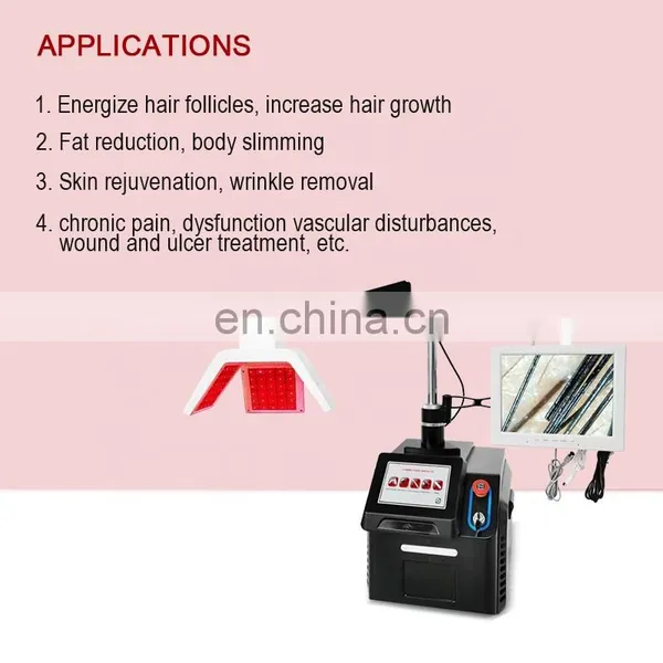 Laser Red Light Hair Loss Treatment Machine LLLT Led Electrotherapy Scalp Detection Massager For Hair Growth Hair Restoration photo-3
