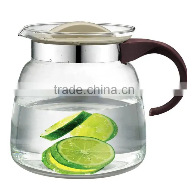 Stovetop Heat Resisitant Water Pot Borosilicate Glass Carafe Heat Over the Fire Glass Water Kettle