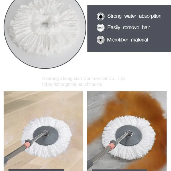 Microfiber Spin Mop With Double Buckets 360 Spinning Magic Quick Dry Mop photo-4