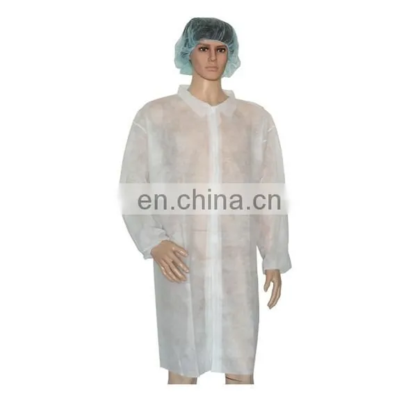 High Quality Cheap Disposable Lab Coat With Buttons and Pockets
