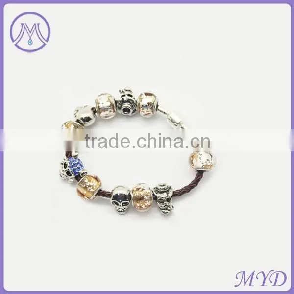 European Style Leather Charm Beaedd Bracelet photo-4