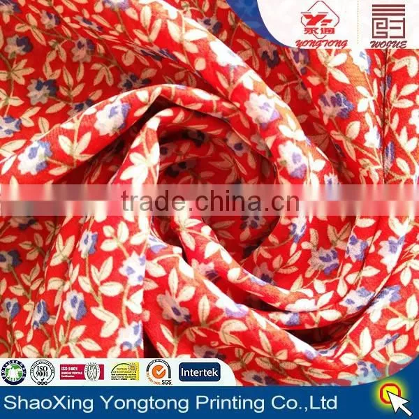 2015 Hot Selling Chiffon Fabric Flower Printing Dress for Women