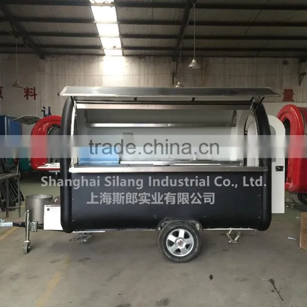 Black 7.6*5.5ft Big Wheels Carts to Sell Fast Food/food Van for Sale Food Trailer Mobile Food Cart photo-3