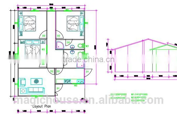 2016 Hot Sale Certificated Light Steel Structure Villa/residential Home Plan/four Bedroom House With Rainshed photo-3