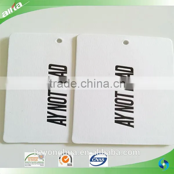 Custom Printed Simple White/black Paper Clothing Hang Tag photo-5