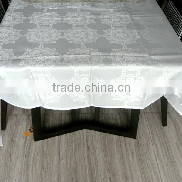 HOT SELLING CHEAP 100%POLYESTER SOLID Damask Table Cloth photo-2