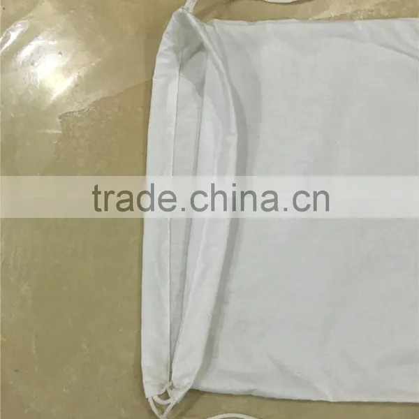 Recyle Cotton Gym Sack Drawstring Bag With Headphone Pocket photo-2