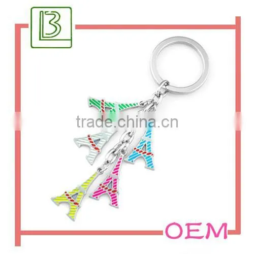 Heart Shape Eiffel Tower Metal Keychain photo-3