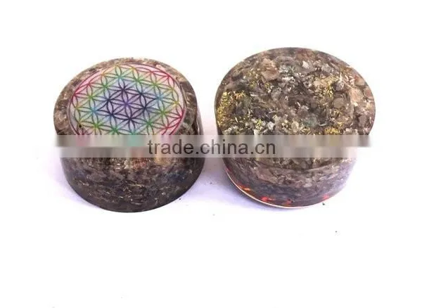 Blue Aventurine Chakra Flower Of Life Orgonite Energy Tower Buster photo-3