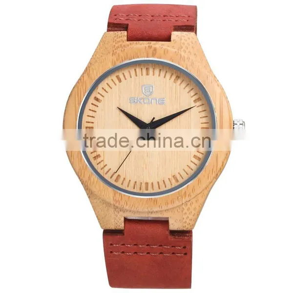 2016 New Unisex Genuine Leather Wooden Watch Bamboo Watches