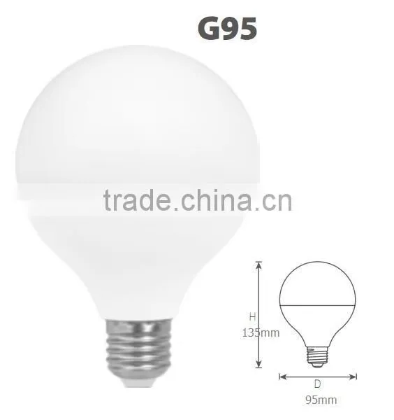 Globe Aluminum Plastic Lamp Bulb SMD Chips E27 14w 1260 lm G95 G120 Bulb Led Lamp photo-3