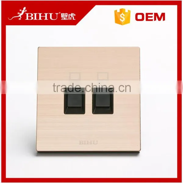 BIHU Brand Aluminium Brushed Computer Wall Socket Rj11 Outlet Plug photo-2