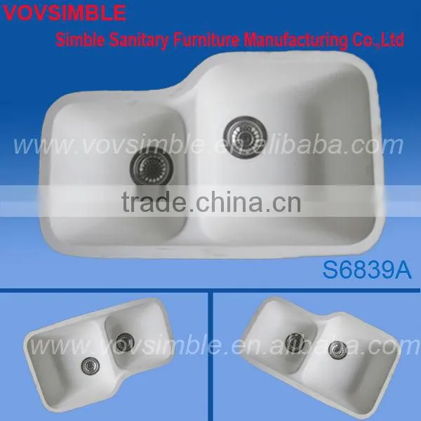 Modern Double Ploymarble Acrylic Kitchen Bowl