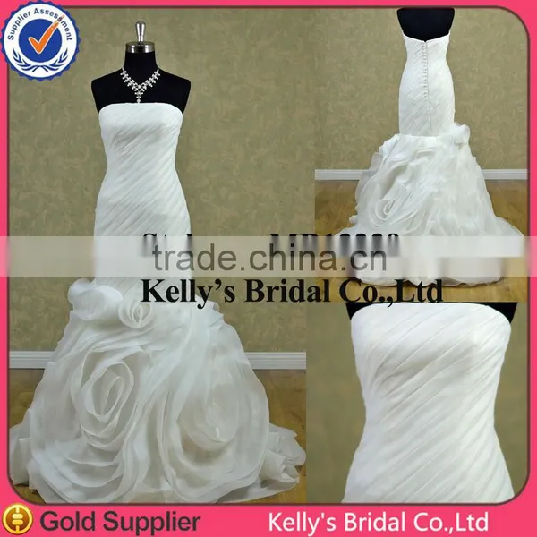 One-shoulder Straps Sweetheart Necklinelace Open Back Mermaid Wedding Dress photo-4