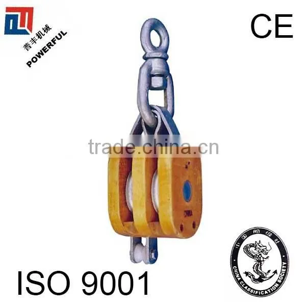SWIVEL EYE /SWIVEL HOOK REGULAR WOOD PULLEY BLOCK photo-4