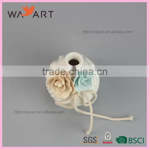 New Arrival White Ceramic Oil Dispenser With Flower Design photo-6