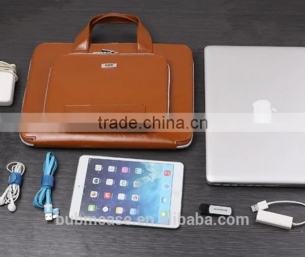 2015 BUBM Simple Solid Color PU Leather Notebook Laptop Hand Bag With Lady photo-2