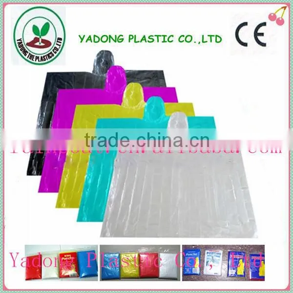 Hot Selling Promotional Customer Logo pe Disposable Rain Poncho Raincoat photo-3