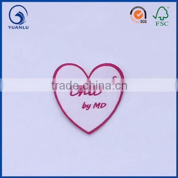 Custom Heart Shap Sew on Embroidery Logo Badge photo-3