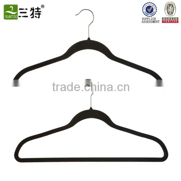 Plastic Velvet Flocked Hanger With Logo photo-3