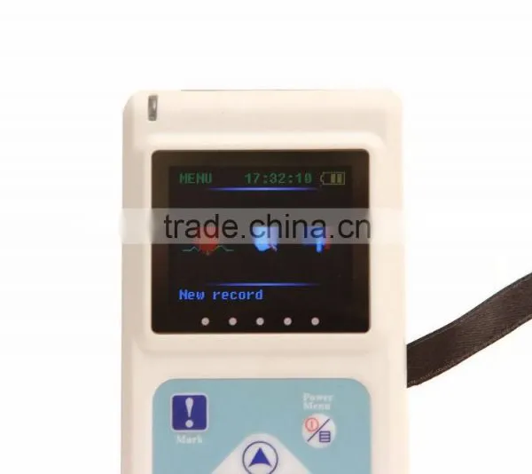 CE ISO 12 Channel 12 Lead Color LCD Display Mini Holter ECG With 24 Hours Recorder photo-4