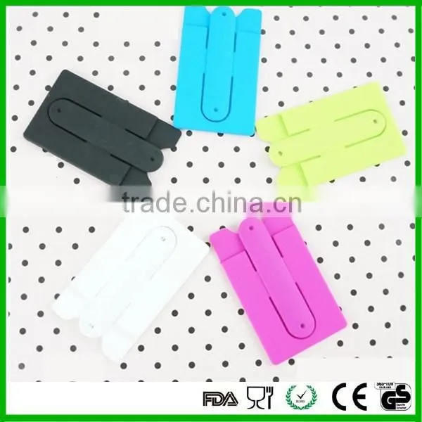Smart Phone Wallet Sticky Silicone Mobile Card Holder With Slap Stand photo-5