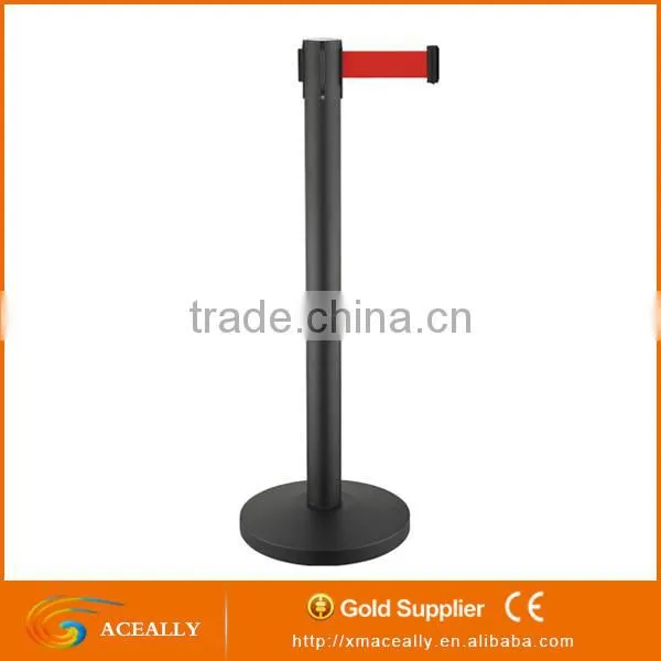 Advertising Flat Base Retractable Belt Queue Barrier Stantion photo-2