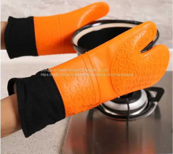 New Silicone Long Oven Grill Gloves Mitt photo-2