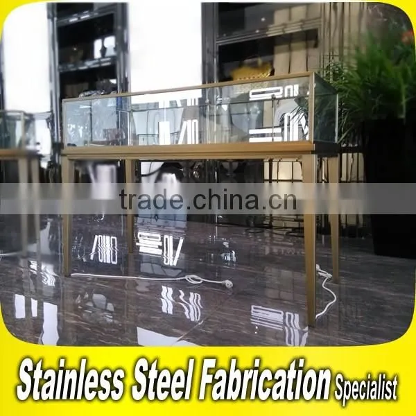 Bespoke Stainless Steel Glass Jewelry Display Showcase photo-6
