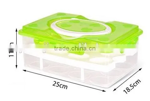 Small Order Portable Two Layers 24 Lattices Plastic Egg Storage Box photo-4
