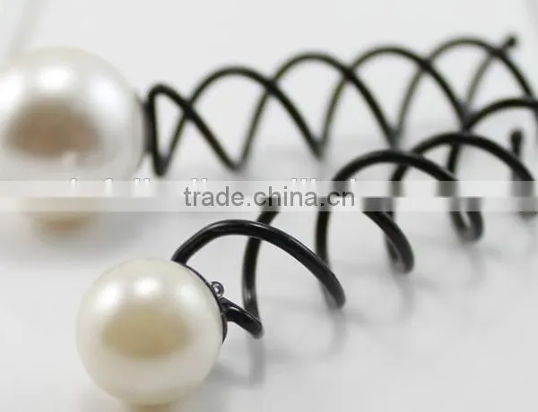 Personalized Hairpin Black Hair Stick Vintage Pearl Spiral Hairpin photo-2