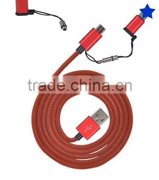 2 in 1 Cable 8 Pin Micro Usb for Mfi Charging Cable photo-5